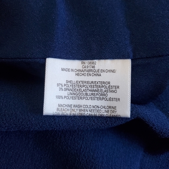 New Dress the Population Sandra V-Neck Crepe Long Formal Pacific Blue Gown Sz 2X - Picture 12 of 13